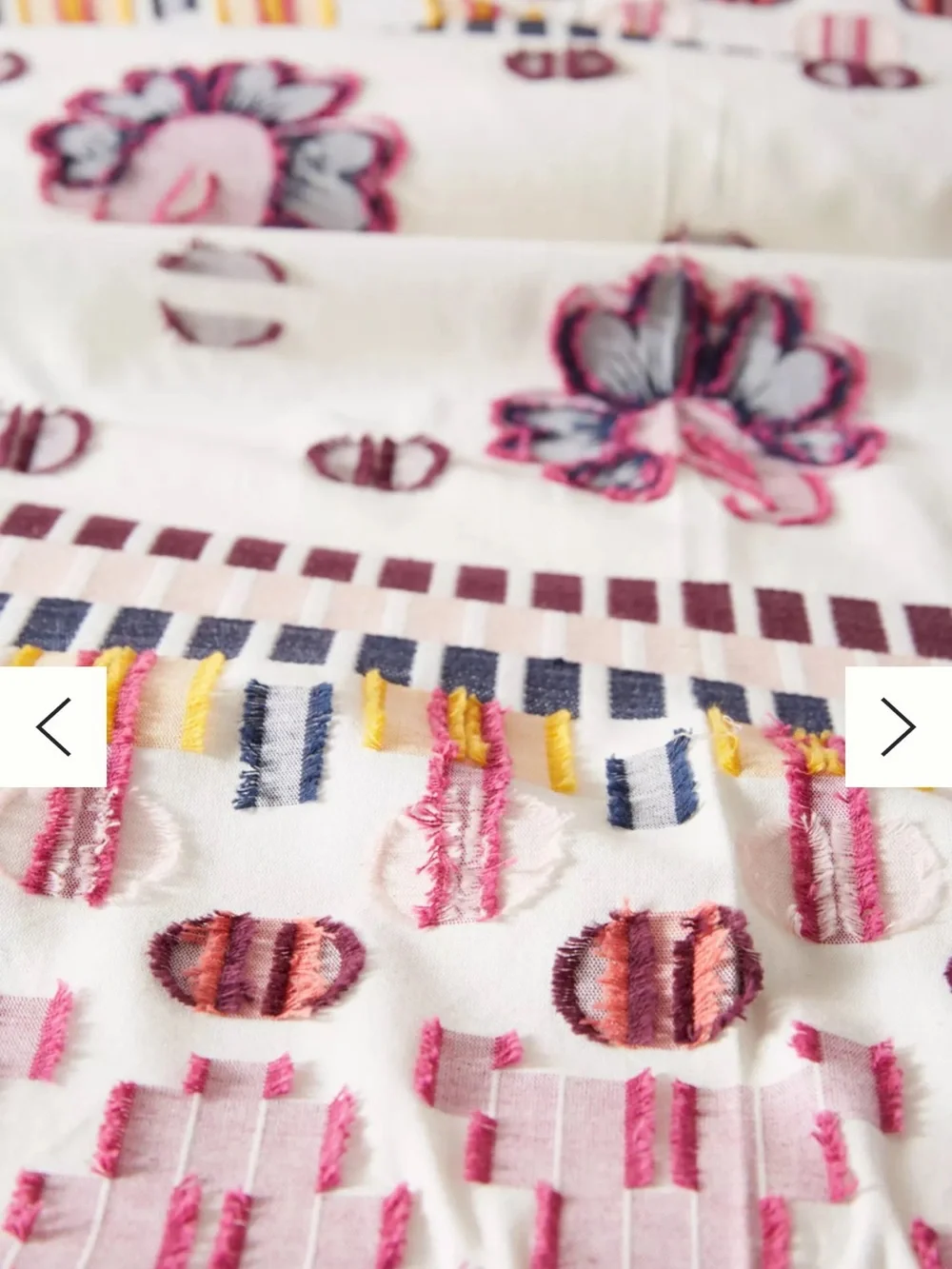 Anthropologie Woven Malindi Size: Queen Duvet Cover in White and Pink NWT #Lux-T